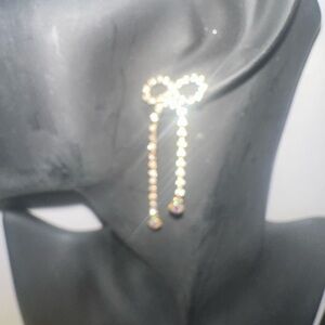 Gold Bow Dangle Earrings